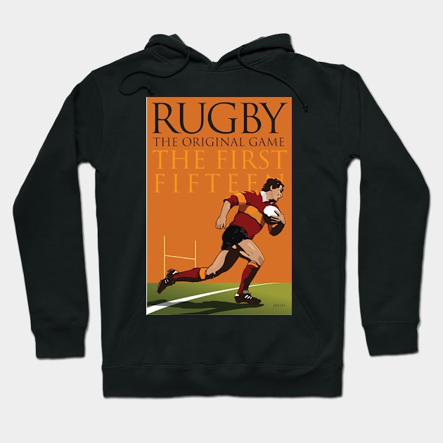 Rugby Poster Hoodie by TrevorIrvin